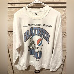 Junk Food Clothing White and Blue Grateful Dead Hoodie